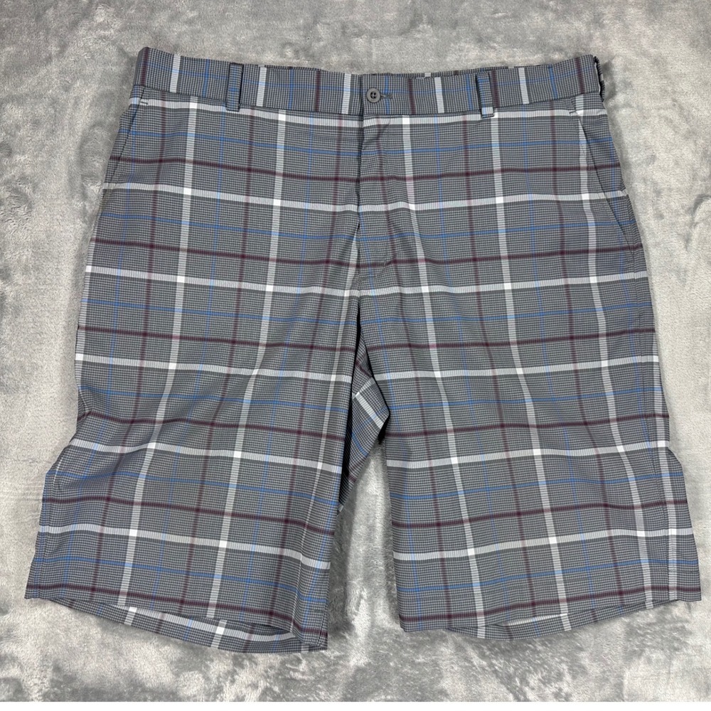 Nike Golf Mens Plaid Performance Shorts Grey Blue 38 RN 56323 CA 05553